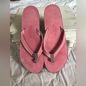 Rainbow pink flip flop sandals Size large (9.5-10.5)